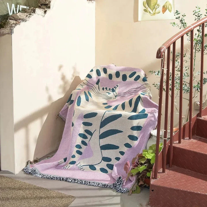 Azura | Abstract Woven Wall Tapestry Throw Blanket