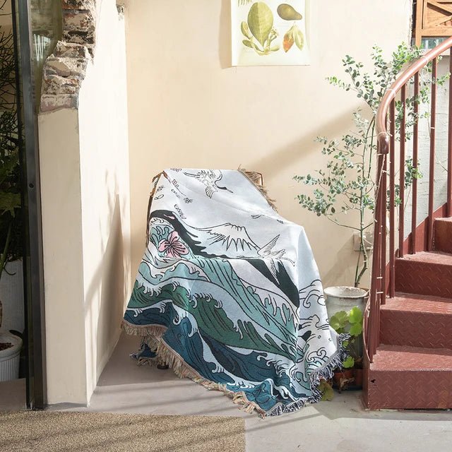 Azura | Abstract Woven Wall Tapestry Throw Blanket