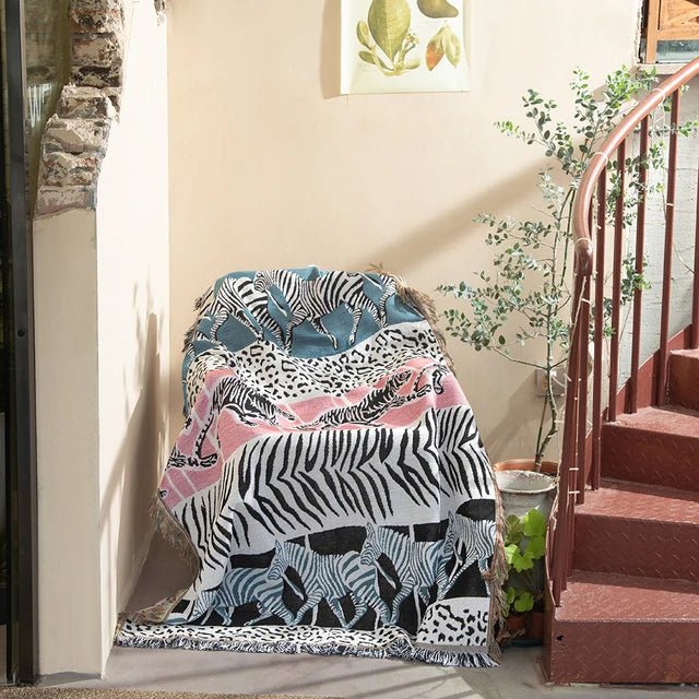 Azura | Abstract Woven Wall Tapestry Throw Blanket