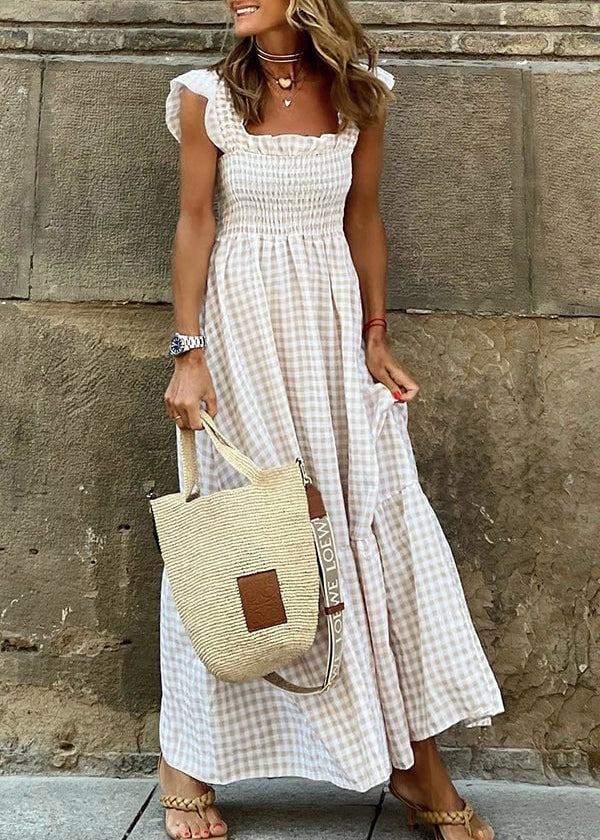 Lily™ - Stylish Checkered Maxi Dress