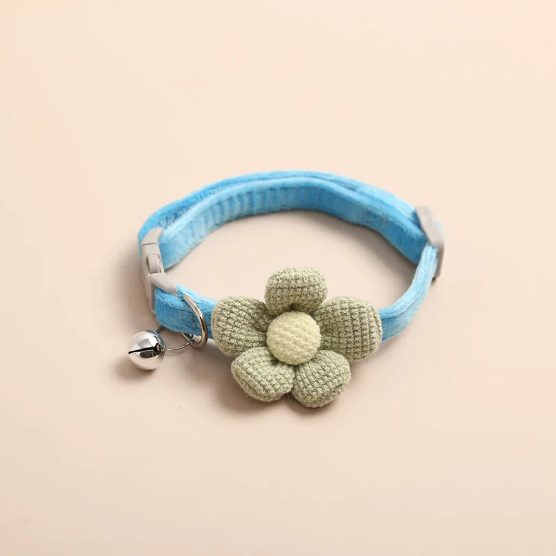 Adjustable Cat Collar with Flower - FlowerCharm Azura