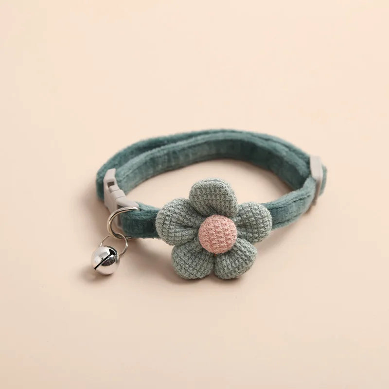Adjustable Cat Collar with Flower - FlowerCharm Azura
