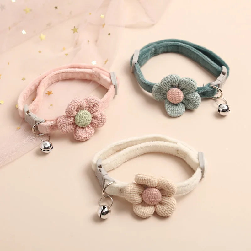 Adjustable Cat Collar with Flower - FlowerCharm Azura