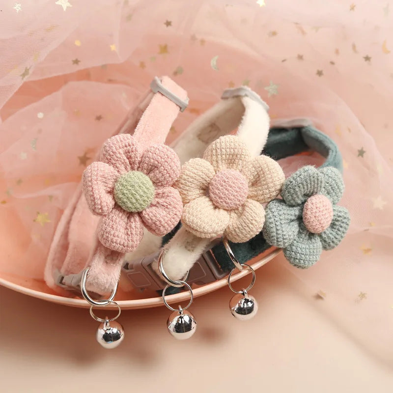 Adjustable Cat Collar with Flower - FlowerCharm Azura