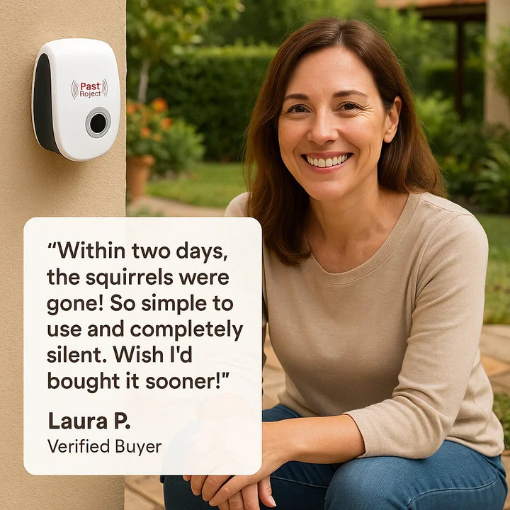 Azura | Ultrasonic Squirrel Repeller Device - Effective Pest Control to Deter Squirrels in 48 Hours for Gardens & Yards