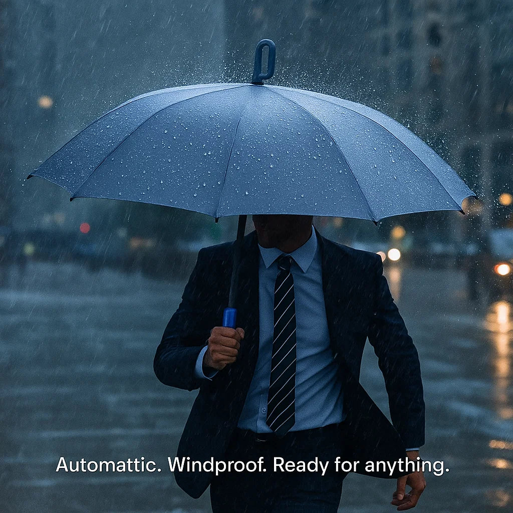 Azura | Wind-Resistant Automatic Folding Umbrella with Large Buckle Handle – Compact & Durable