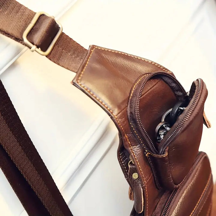 Adjustable Vintage Leather Sling Bag | TUCSON