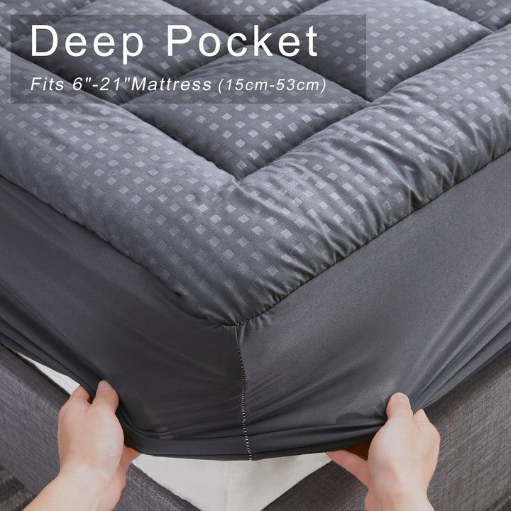 Ultimate Cooling Mattress Pad – Premium Quilted Pillow Top, Luxuriously Fluffy and Ultra-Breathable with Secure 14-18 Deep Pocket Cover – Enhanced Sleep Comfort, 1pc | Azura