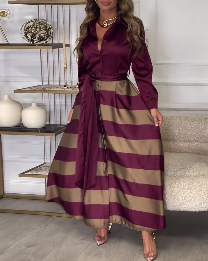 Ariana - Striped Elegance Dress