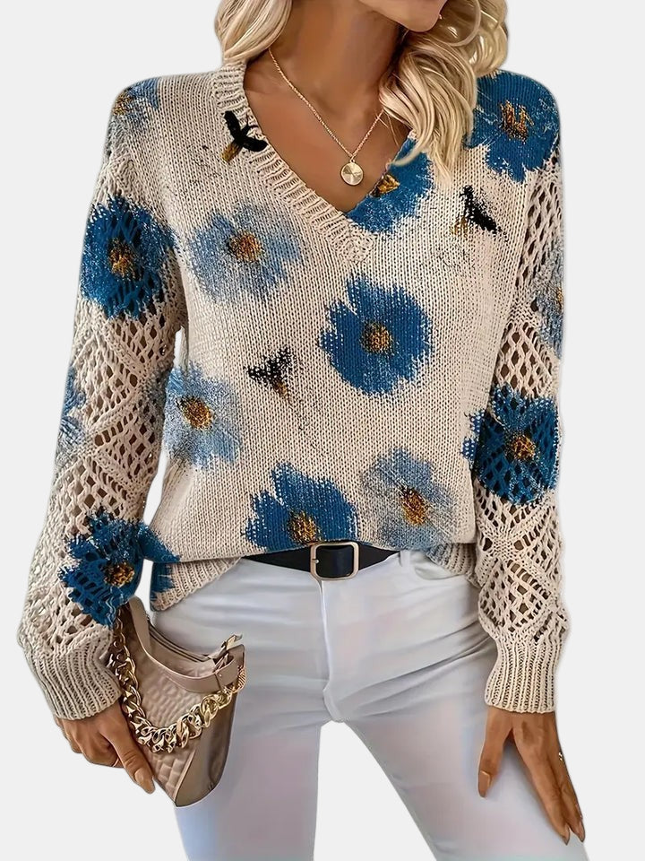 BRIANNA – BLOOMING CHIC KNIT SWEATER