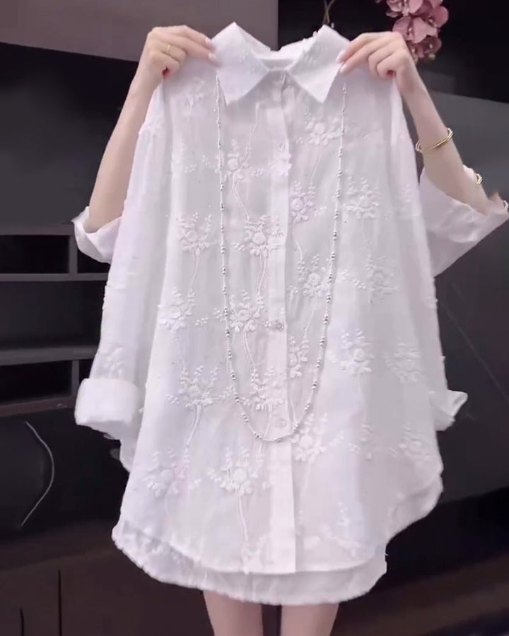 GRETA – EMBROIDERED BUTTON-DOWN SHIRT