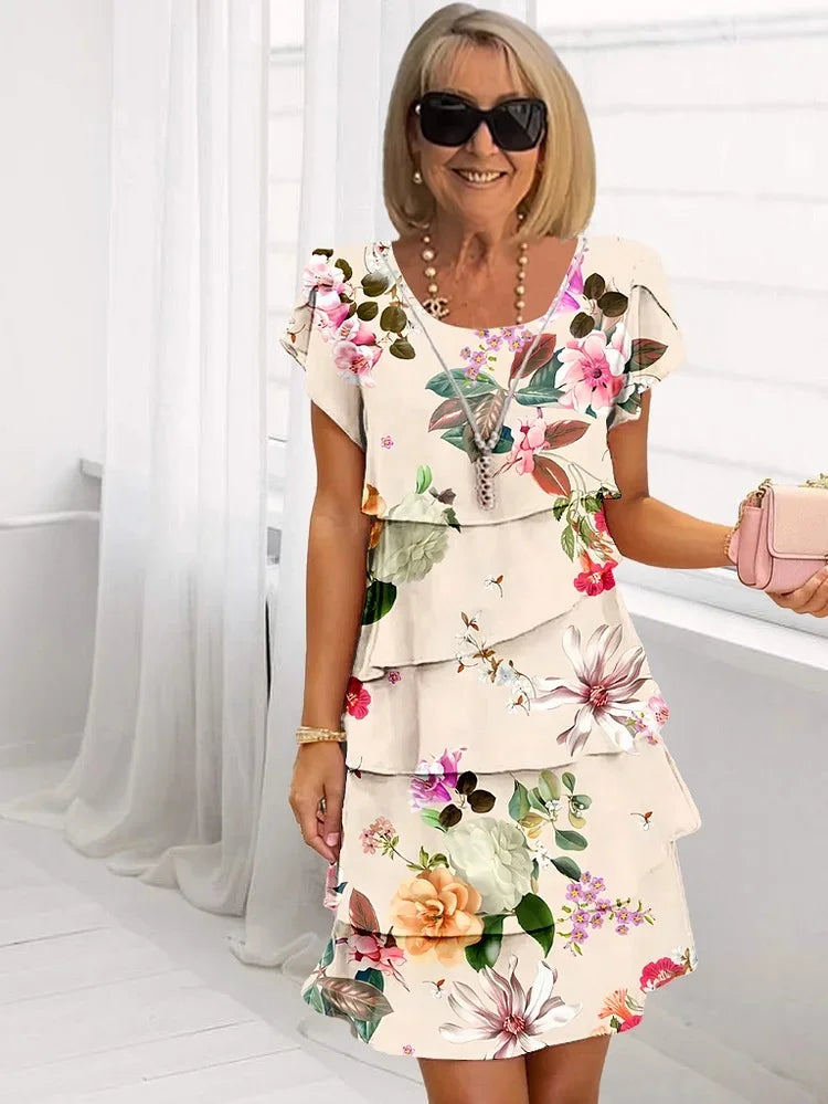 AMBER – BLOSSOM LAYERED RUFFLE DRESS
