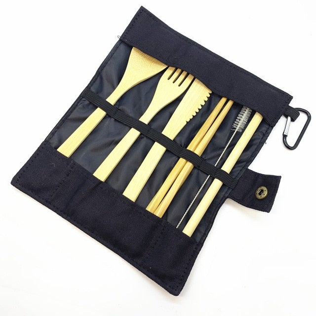 Azura | Bamboo Cutlery Set with Portable Case