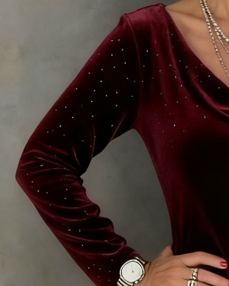 Aubrey - Shimmering Finish Straight-Cut Dress