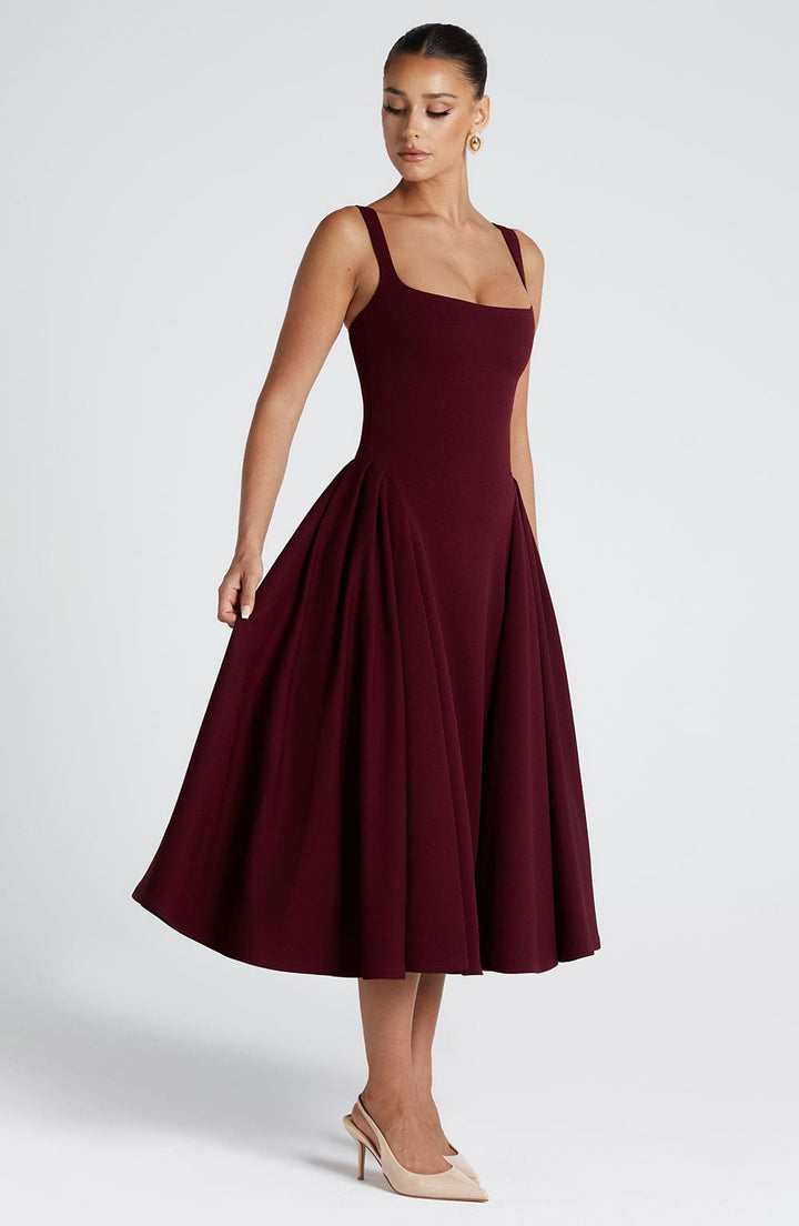 Betty | Cherry Lacquer Midi Dress