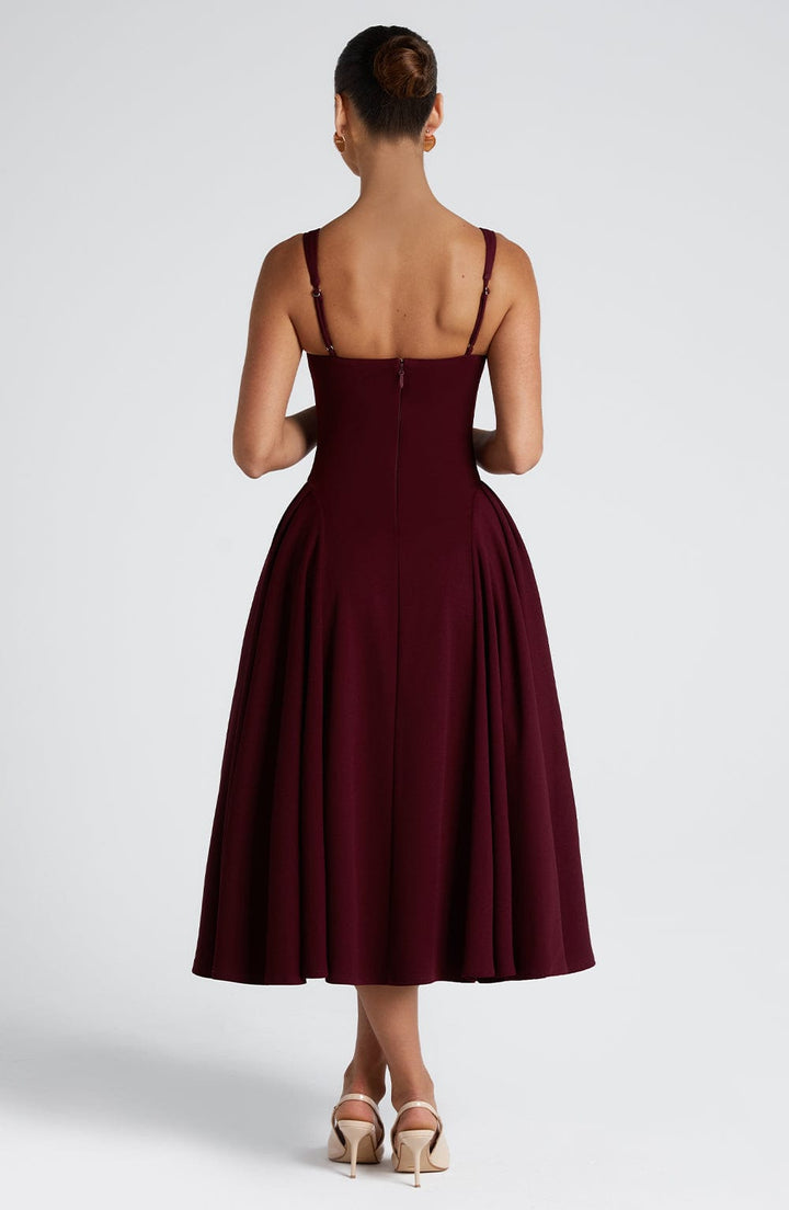 Betty | Cherry Lacquer Midi Dress