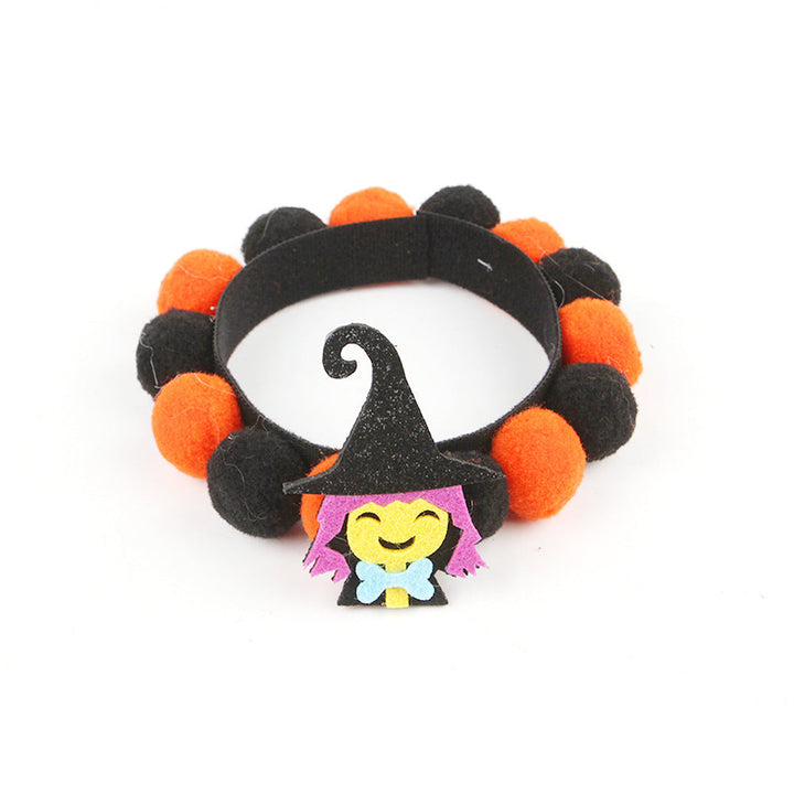 Azura | Halloween Pet Collar – Adjustable Dog and Cat Neck with Pumpkin and Skull Designs