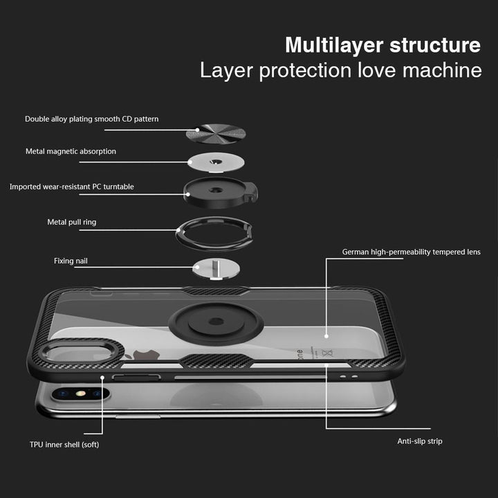 Azura | Magnetic Ring Carbon Fiber iPhone Case