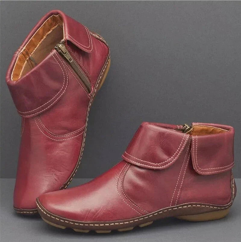 Jenna | Stylish Retro Leather Ankle Boots