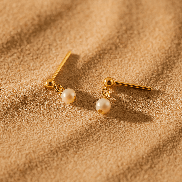 Fede Earrings – Fine Pearls on 925 Silver Plated with Gold