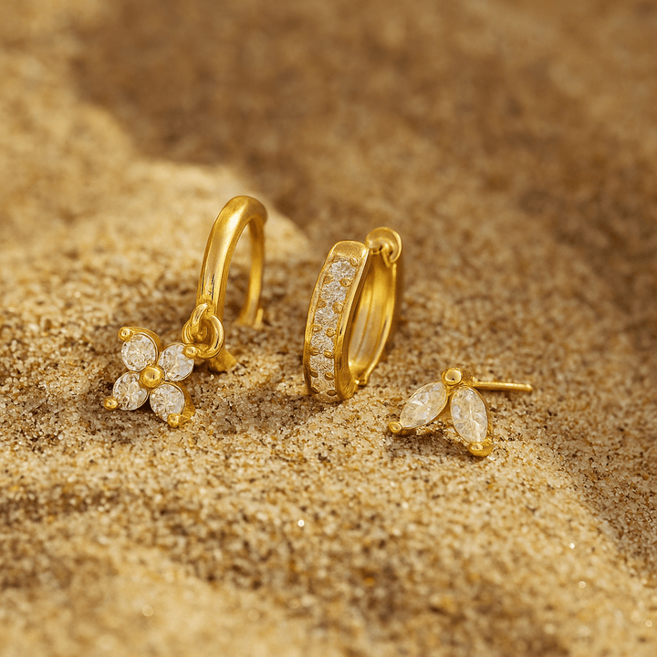 Fiori Earrings – 925 Silver Gold Plated