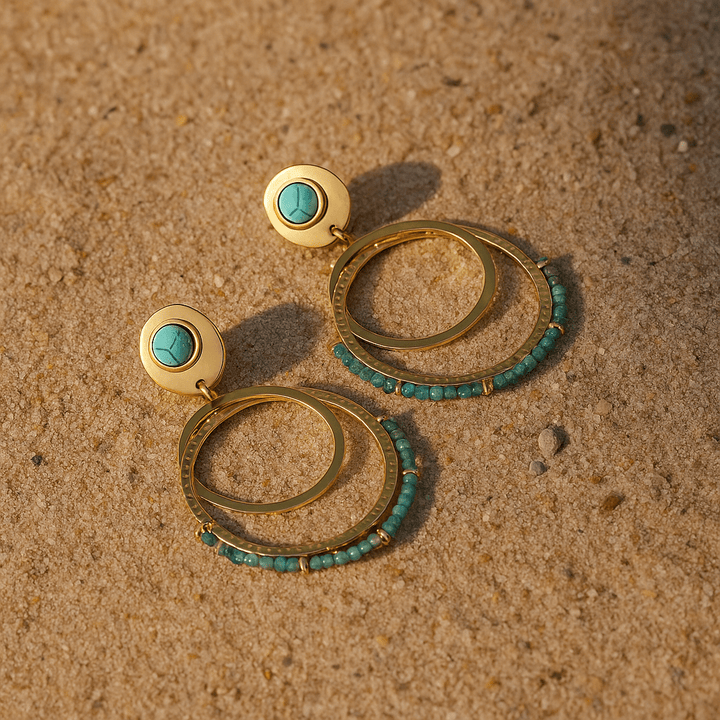 Profumo Earrings – 18k Gold and Turquoise Cabochon