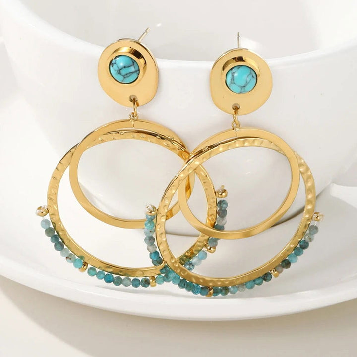 Profumo Earrings – 18k Gold and Turquoise Cabochon