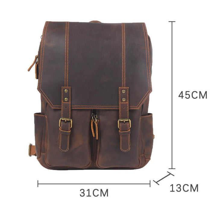Brown Leather Backpack | BOSTON