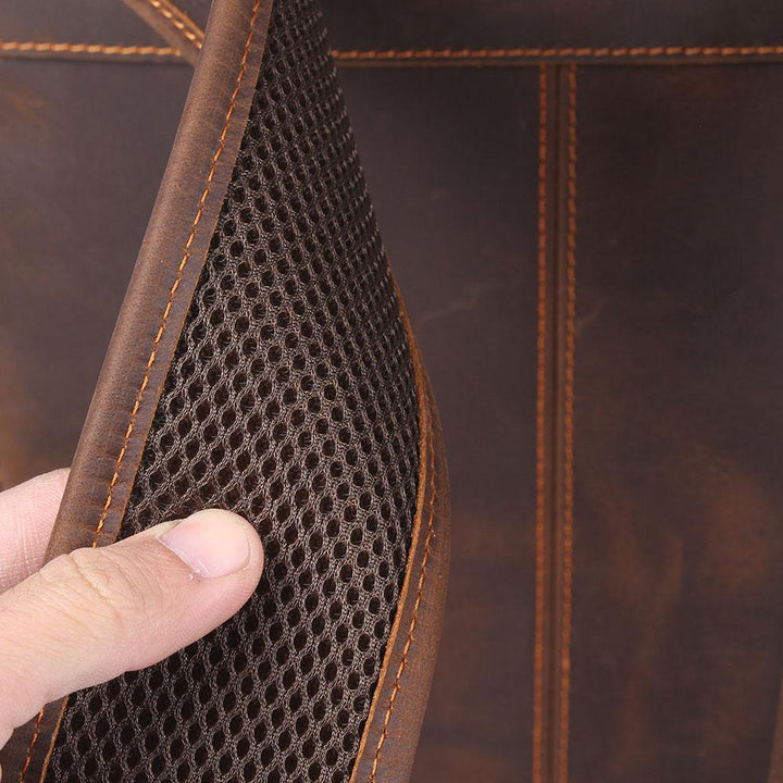 Brown Leather Backpack | BOSTON