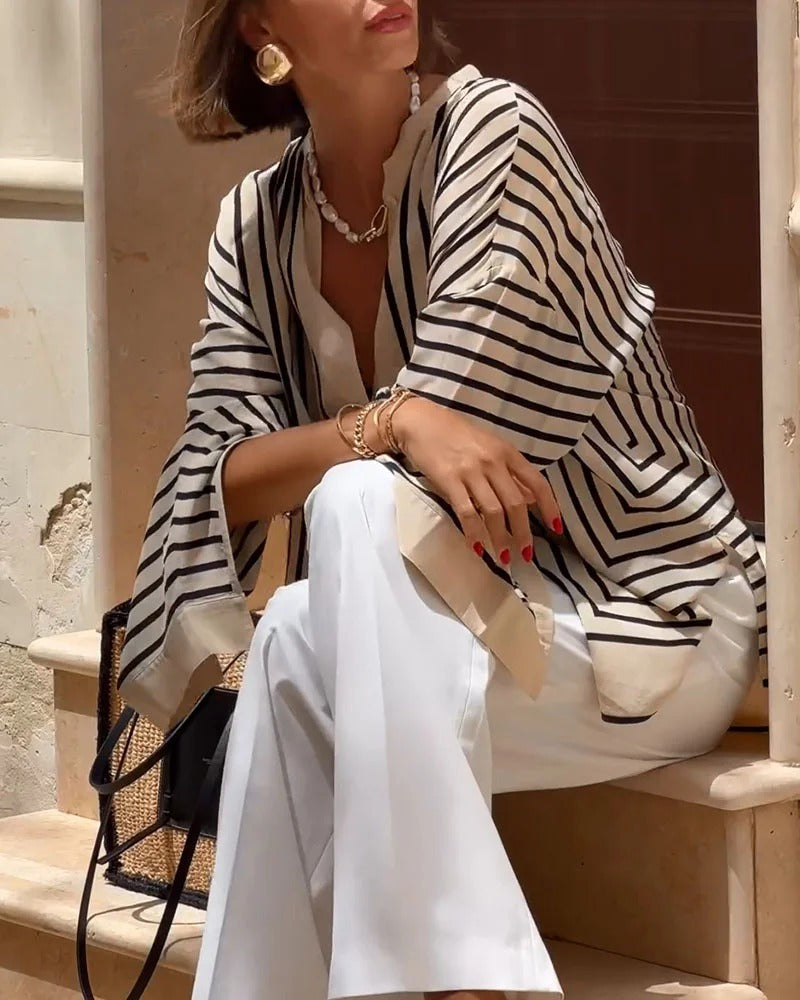 FHAYE – STRIPED FLOWY BLOUSE