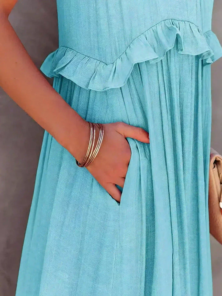 Landry - Chic Ruffle Trim Sleeveless Dress