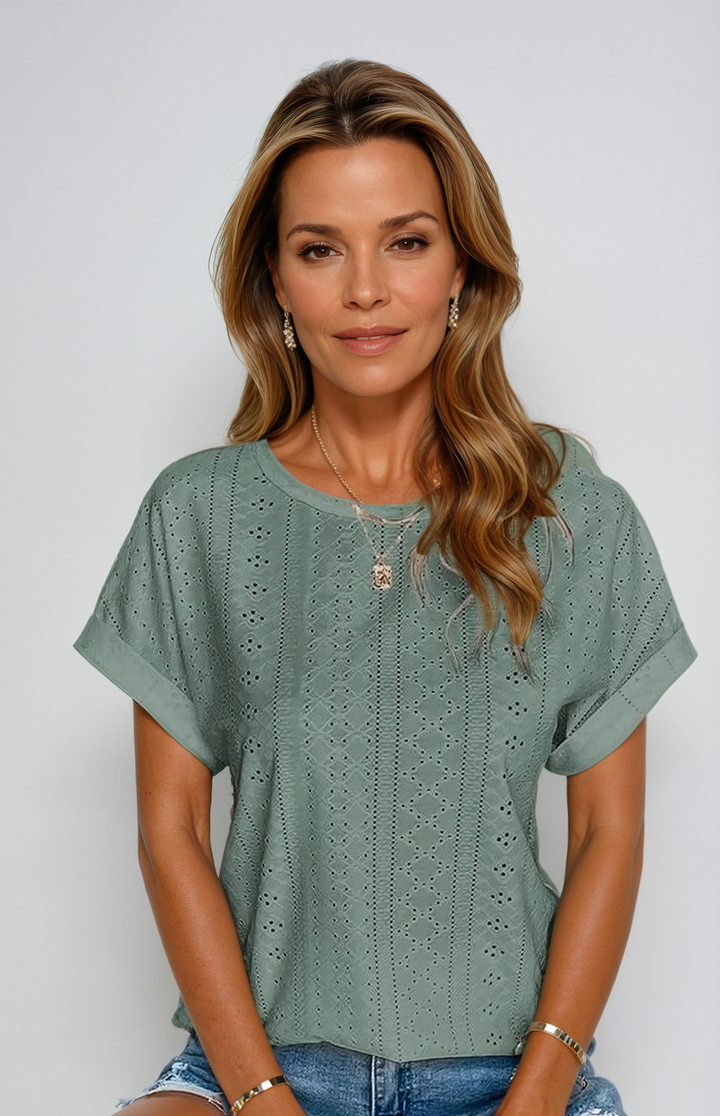 Becky™ | Casual Eyelet Top
