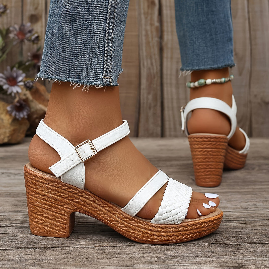 Haven Braided Block Heel Sandals