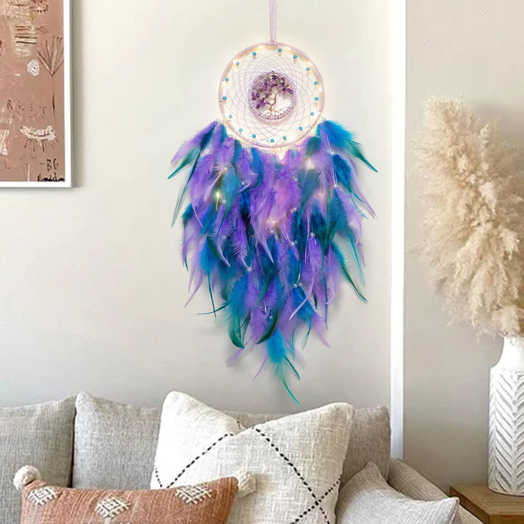 BowLift | Crystal Tree of Life Feather Glow Dreamcatcher