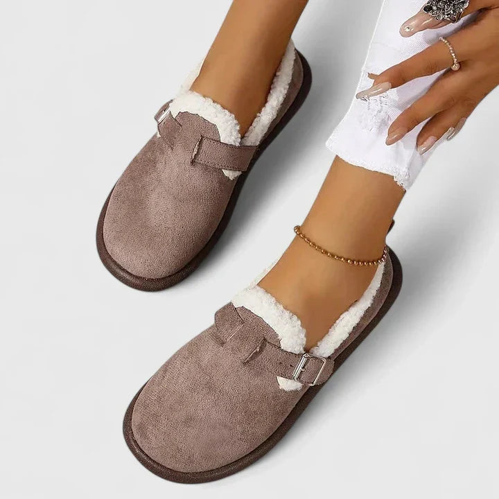 SANDY – BUCKLE TRIM WINTER SLIPPER