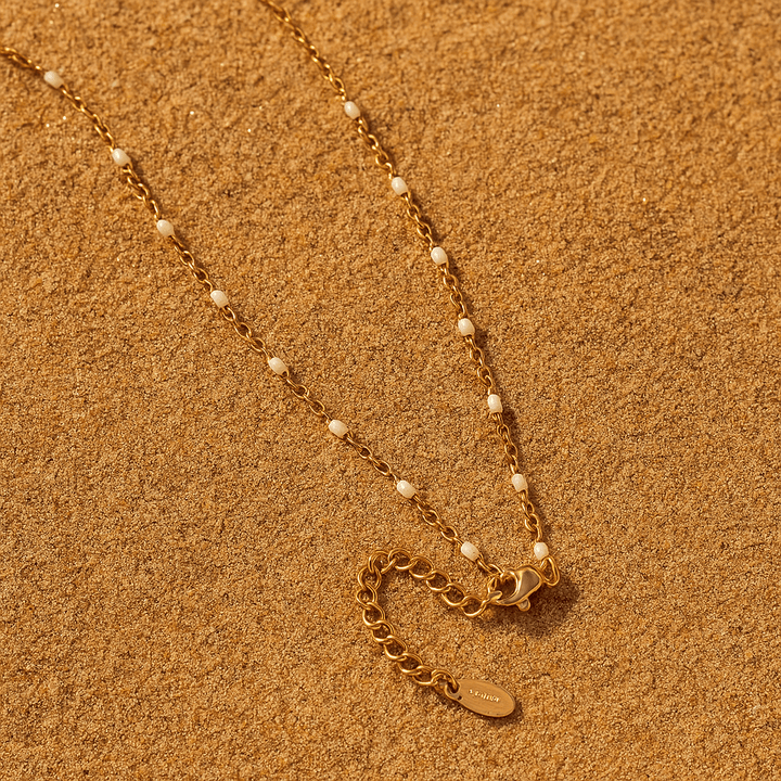 Camilla Necklace – 18k Gold Plated and Enamel Pearls