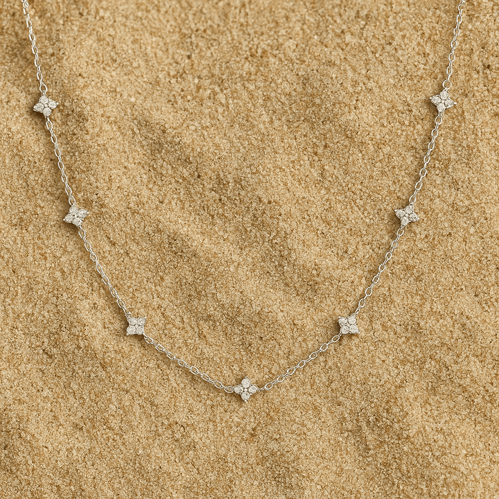 Flower Collar – 925 Silver and Precious Bloom
