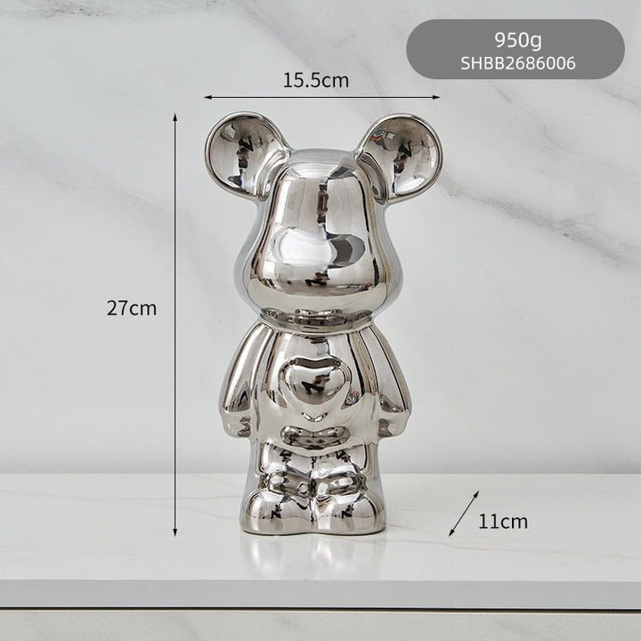 BowLift | Colorful Ceramic Bear Sculpture and Statue Piggy Bank Desk Ornament