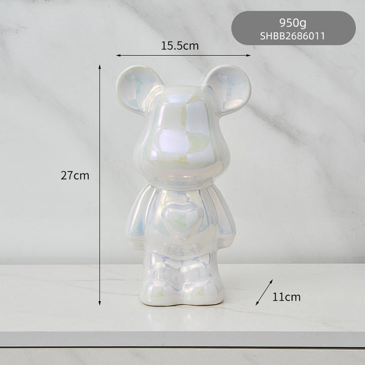 BowLift | Colorful Ceramic Bear Sculpture and Statue Piggy Bank Desk Ornament