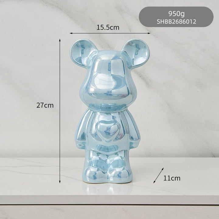 BowLift | Colorful Ceramic Bear Sculpture and Statue Piggy Bank Desk Ornament