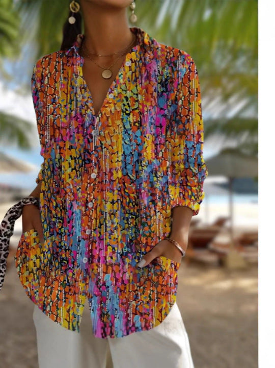 Bria | Boho Color Splash Blouse