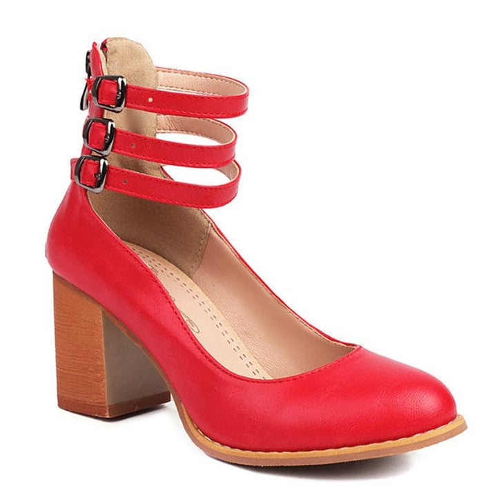 Ariana |  Triple Buckle Heels
