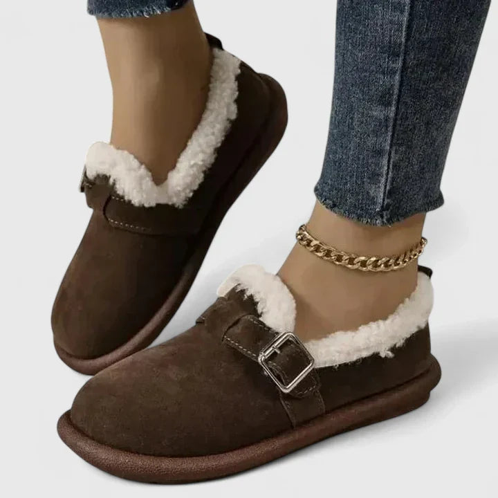 SANDY – BUCKLE TRIM WINTER SLIPPER