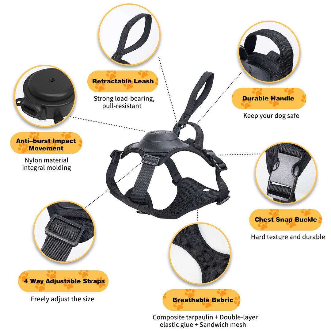 Azura | mamymarket™ - Dog Harness and Retractable Leash Set All-in-One