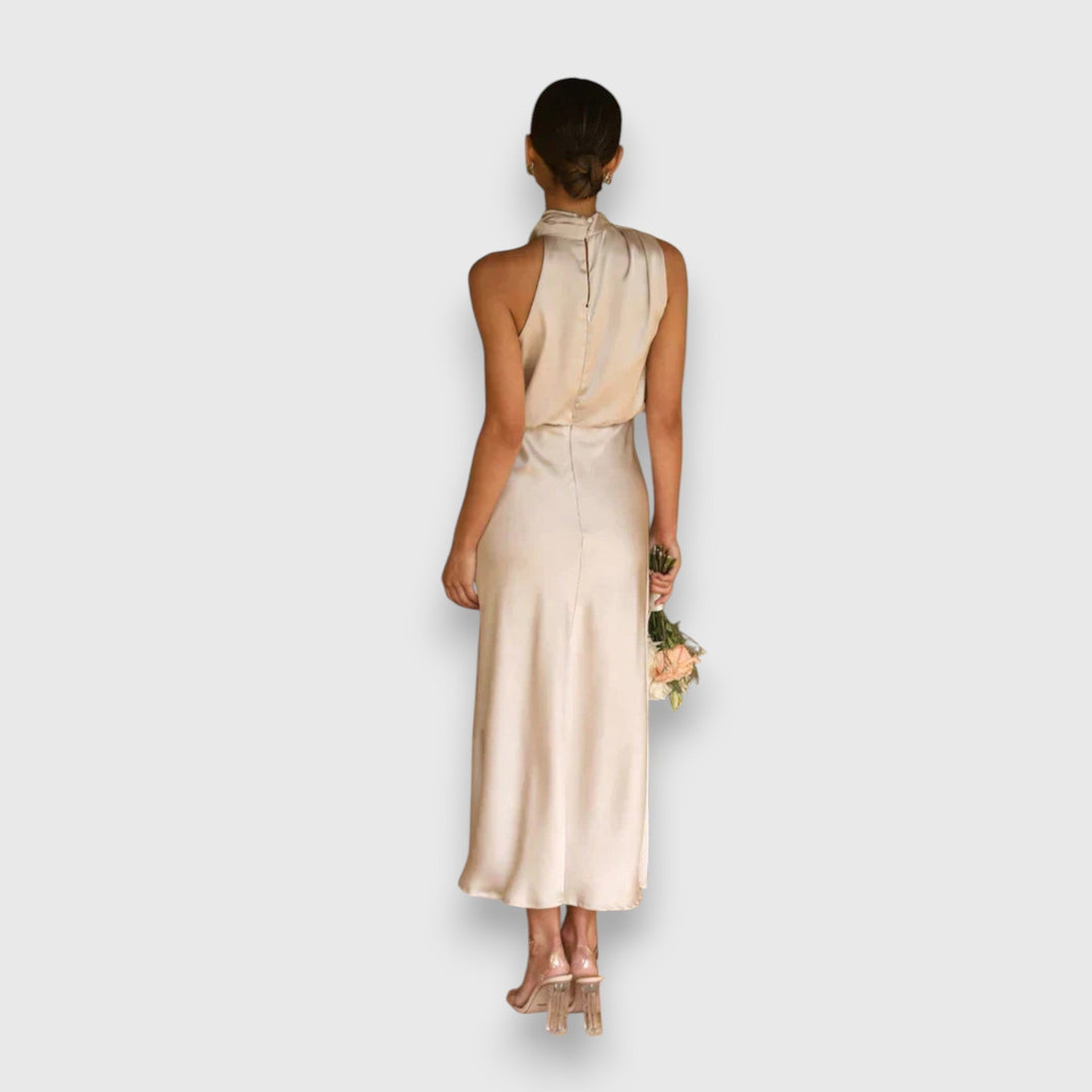 Daisy | Elegant Satin Halter Dress