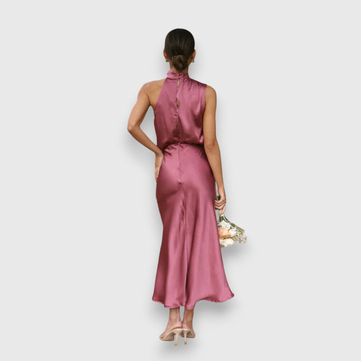 Daisy | Elegant Satin Halter Dress