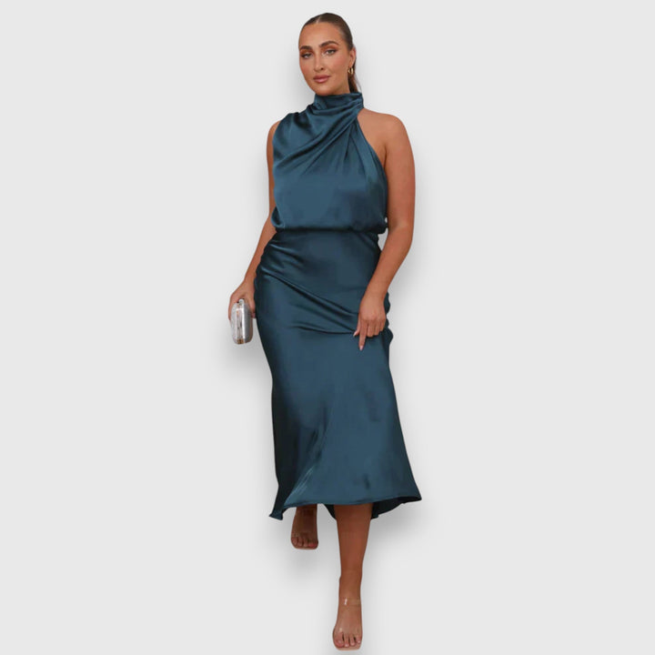 Daisy | Elegant Satin Halter Dress