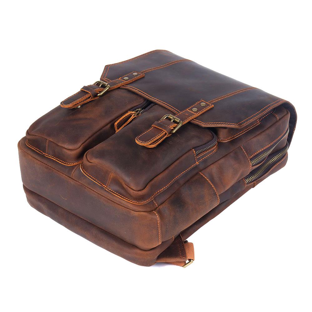 Brown Leather Backpack | BOSTON