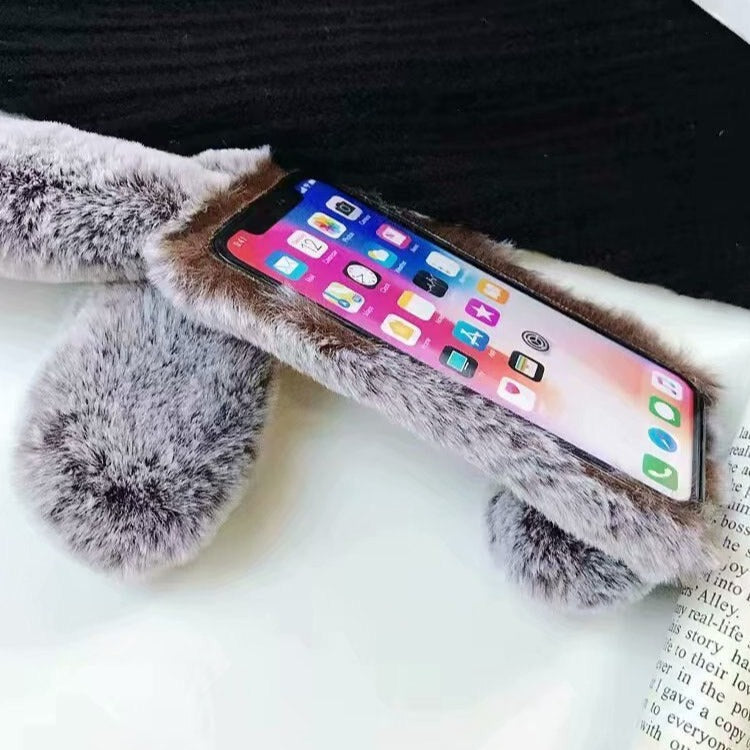 Azura | Grey Fox Hair Fur Ball Grid Design Iphone Cases
