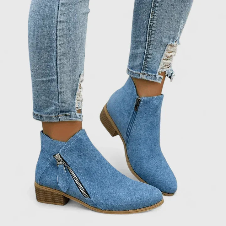ALEXIS – ZIP DETAIL ANKLE BOOTS